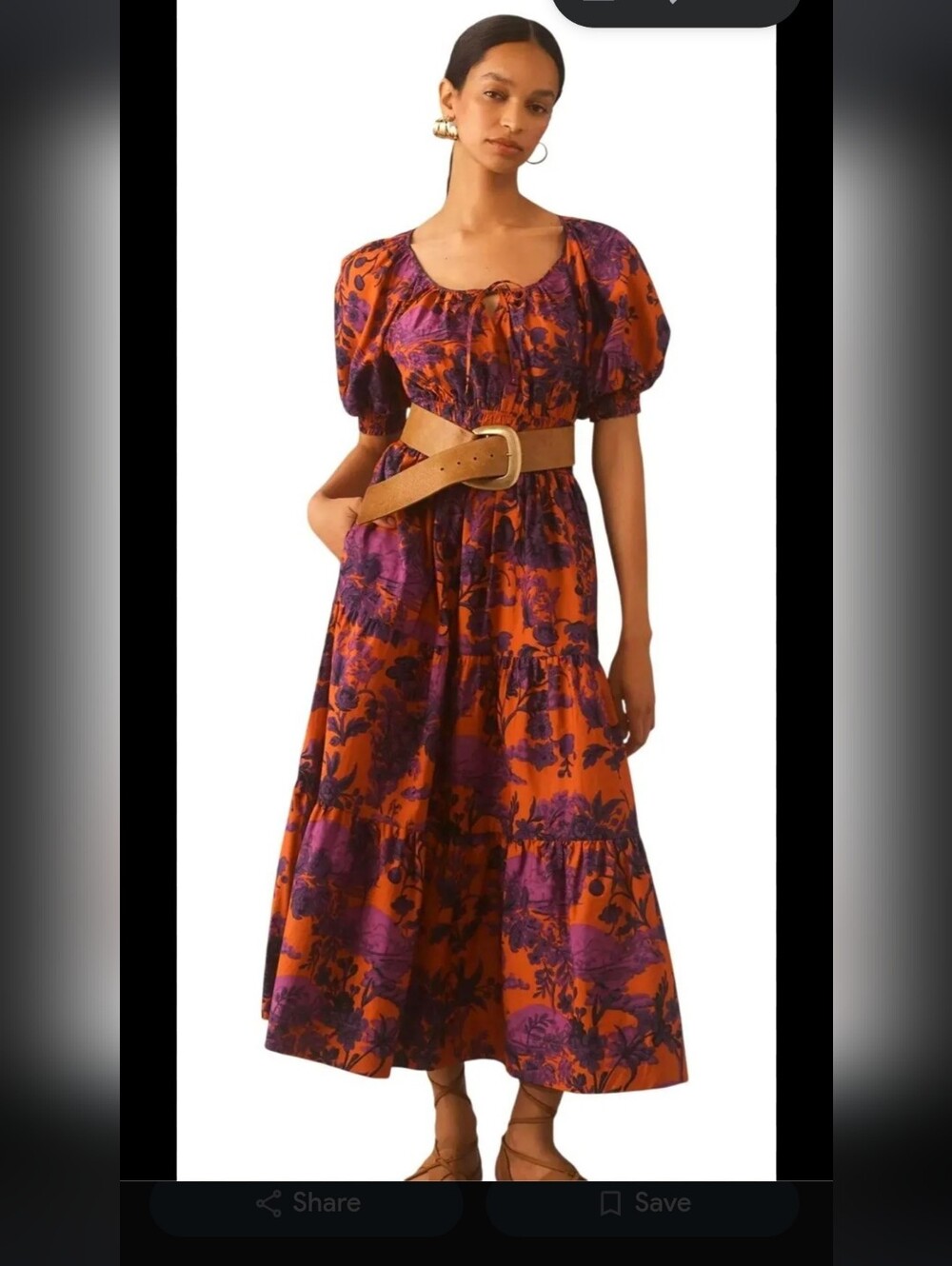 Anthropologie Somerset Puff-Sleeve Maxi Dress